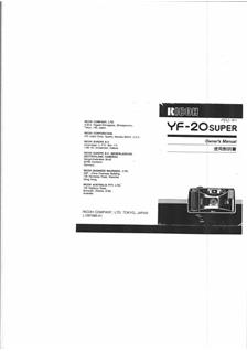Ricoh YF 20 manual. Camera Instructions.